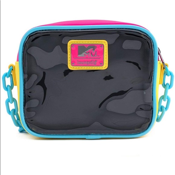 LOUNGEFLY MTV 2 Piece clear crossbody with pouch - Picture 6 of 8